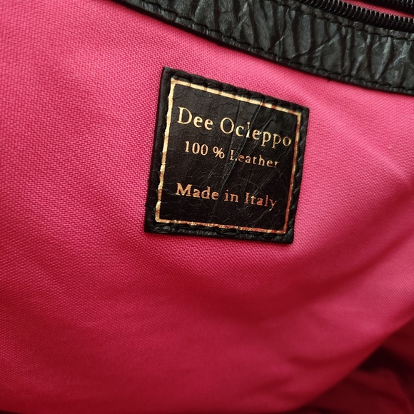 Dee Ocleppo 100% Leather Weaved Black Tote Bag Made in Italy - Picture 11 of 14